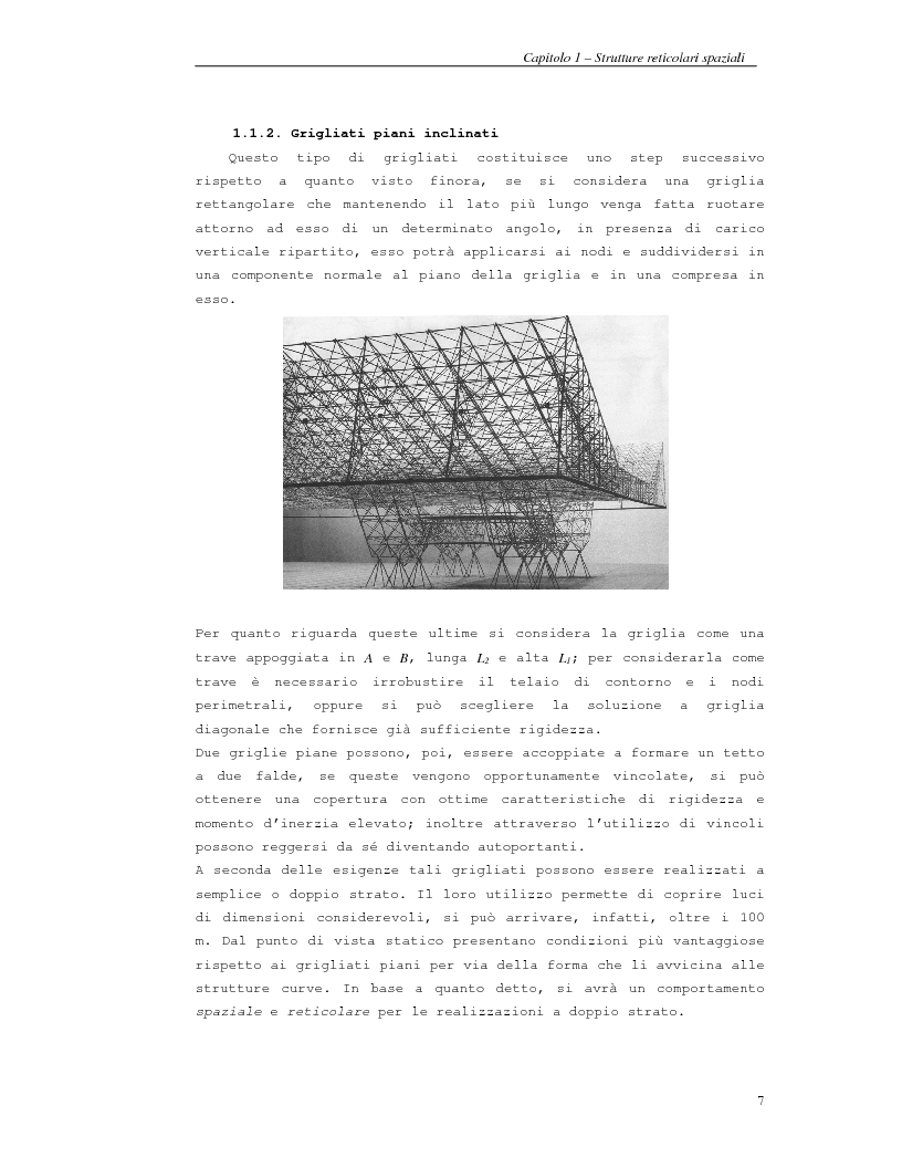 Anteprima della tesi: Grandi coperture, strutture reticolari spaziali; progetto della copertura di un impianto sportivo con struttura leggera a ''fogli'' triangolari, Pagina 7