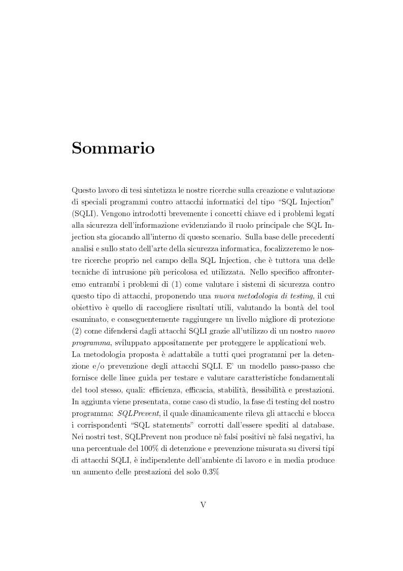 Anteprima della tesi: Creation and Evaluation of SQL Injection Security Tools, Pagina 2