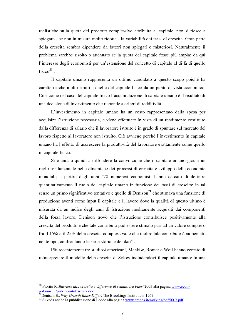 Anteprima della tesi: La perdita di competitività del sistema Italia - Dinamiche della formazione e dell'utilizzo del capitale umano, Pagina 12