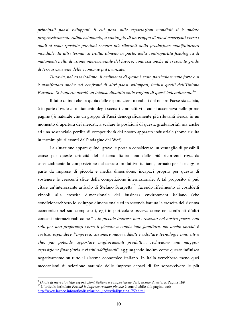 Anteprima della tesi: La perdita di competitività del sistema Italia - Dinamiche della formazione e dell'utilizzo del capitale umano, Pagina 6