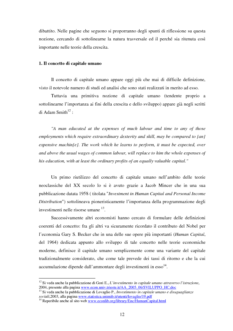 Anteprima della tesi: La perdita di competitività del sistema Italia - Dinamiche della formazione e dell'utilizzo del capitale umano, Pagina 8