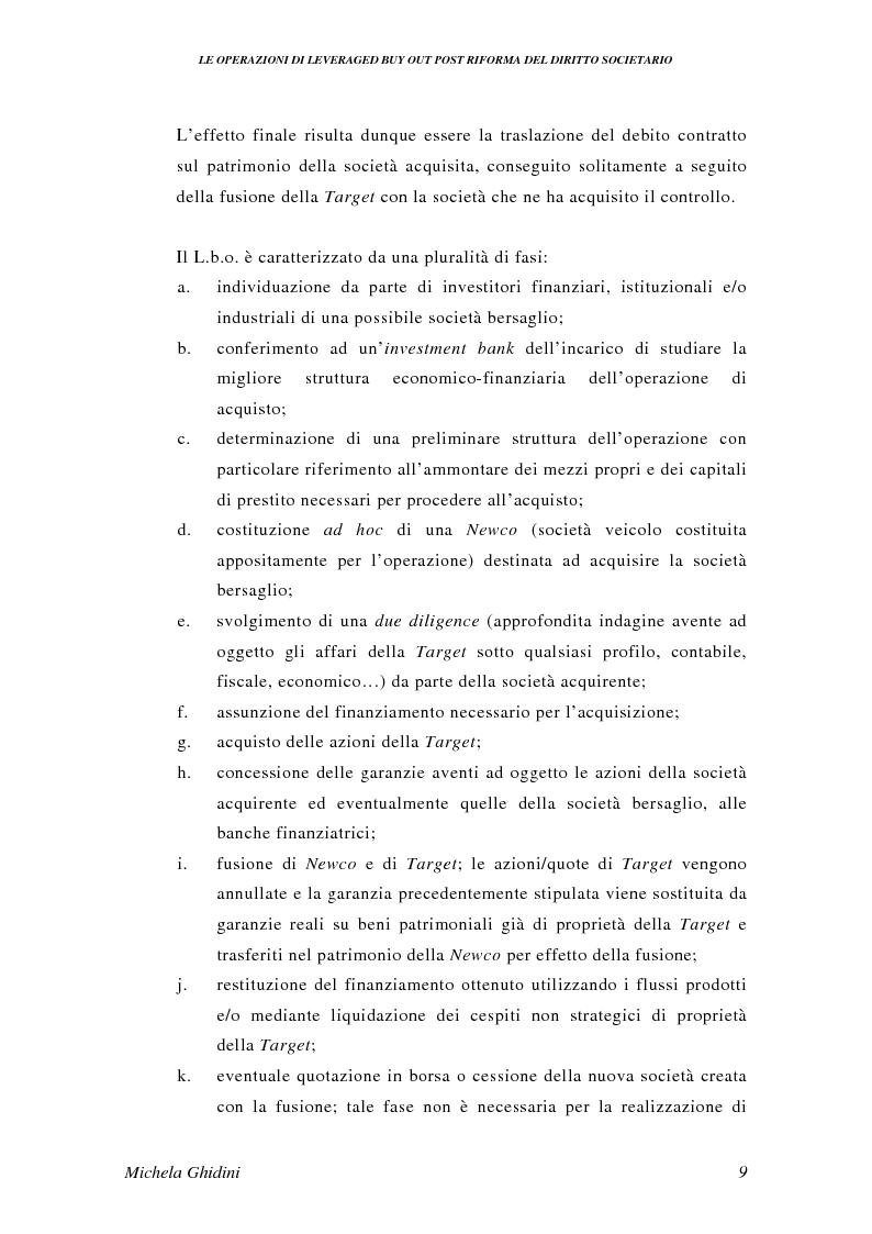 Anteprima della tesi: Le operazioni di Leveraged Buy Out post riforma del diritto societario, Pagina 8