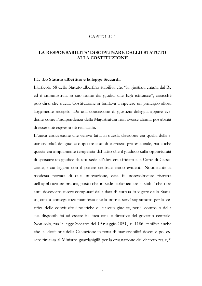 Anteprima della tesi: Il procedimento disciplinare dei magistrati, Pagina 4