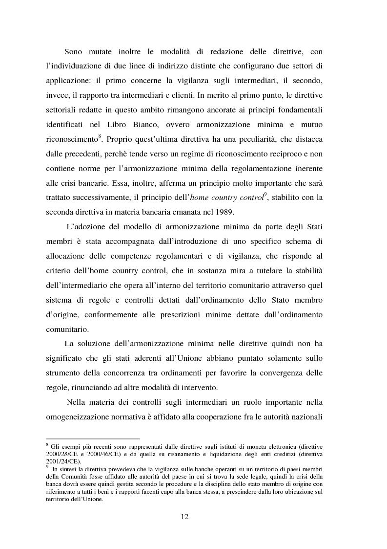 Anteprima della tesi: Assetti organizzativi e prospettive evolutive della vigilanza sui sistemi finanziari, Pagina 11