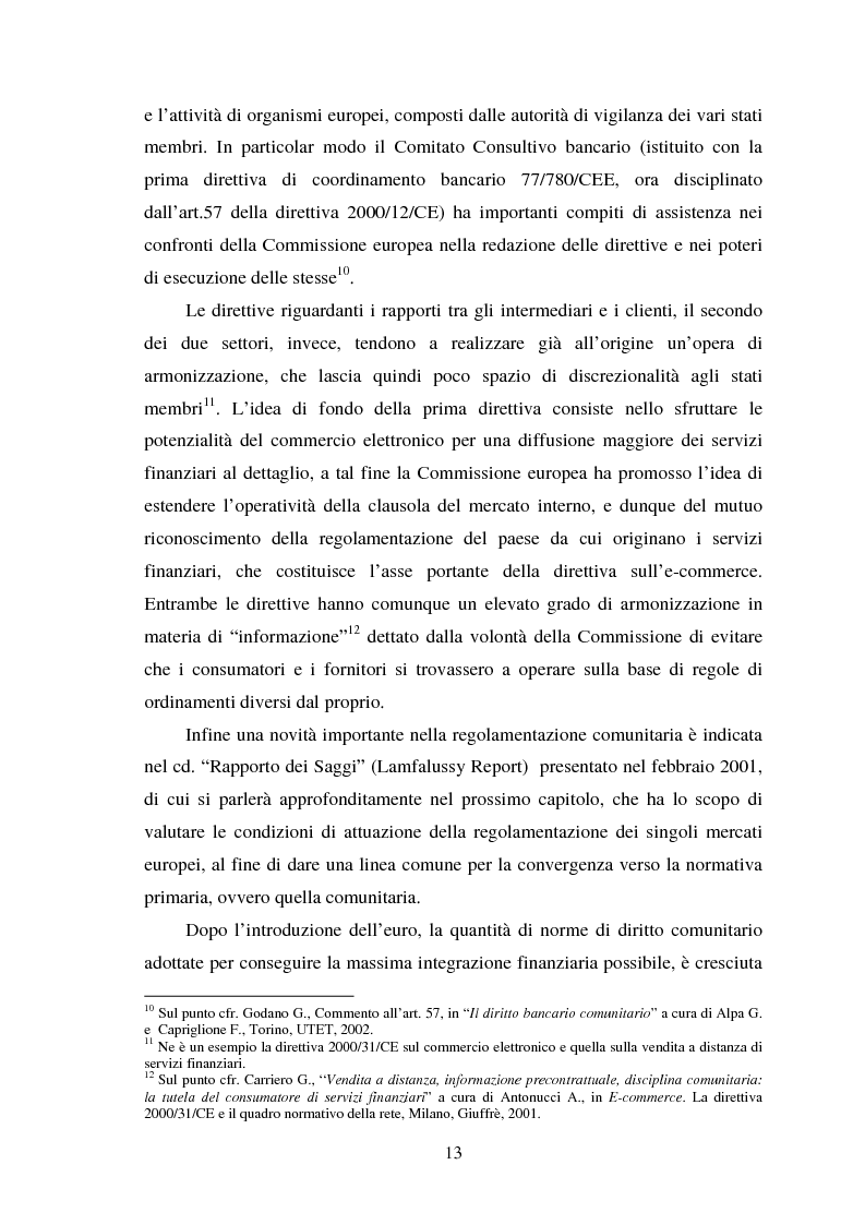 Anteprima della tesi: Assetti organizzativi e prospettive evolutive della vigilanza sui sistemi finanziari, Pagina 12