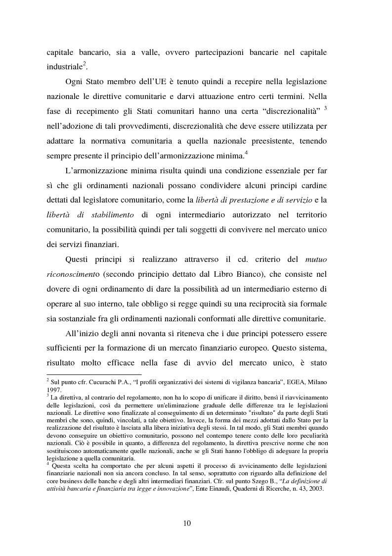 Anteprima della tesi: Assetti organizzativi e prospettive evolutive della vigilanza sui sistemi finanziari, Pagina 9