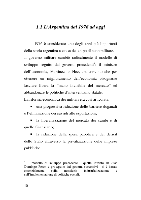 Anteprima della tesi: L'esperienza delle imprese recuperate in Argentina. Problemi e prospettive., Pagina 10