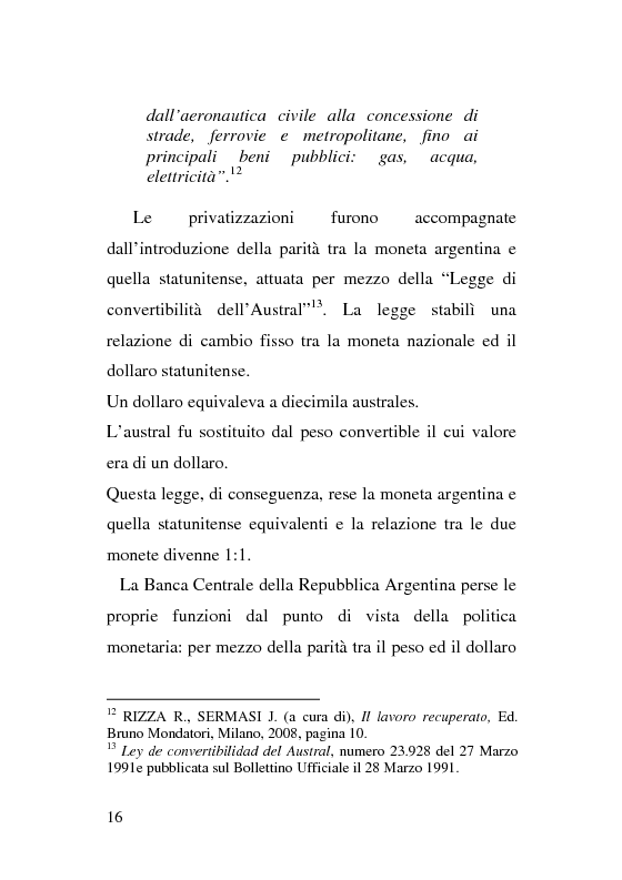Anteprima della tesi: L'esperienza delle imprese recuperate in Argentina. Problemi e prospettive., Pagina 16
