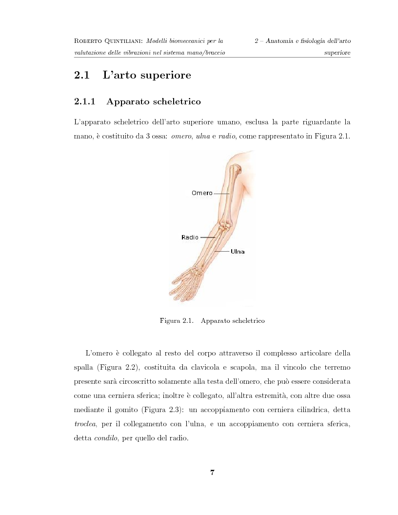 Anteprima della tesi: Modelli biomeccanici per la valutazione delle vibrazioni nel sistema mano/braccio, Pagina 7