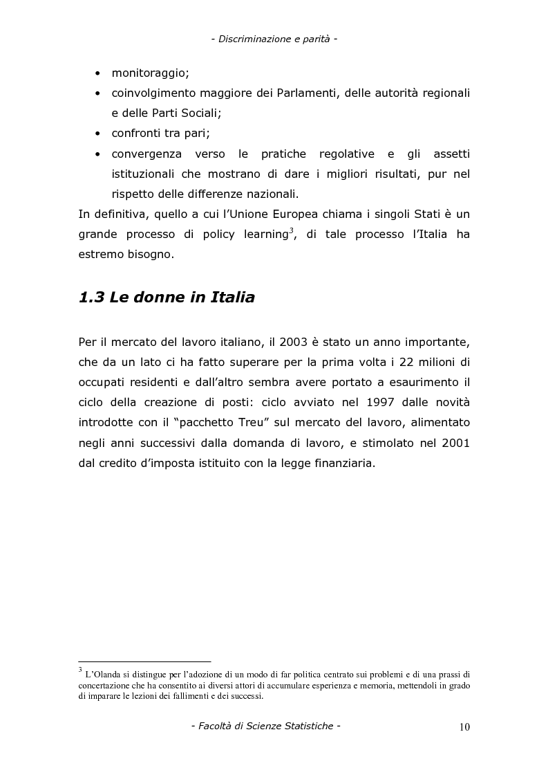 Anteprima della tesi: Modelli di analisi del mercato del lavoro in Lombardia: l'occupazione femminile, Pagina 10