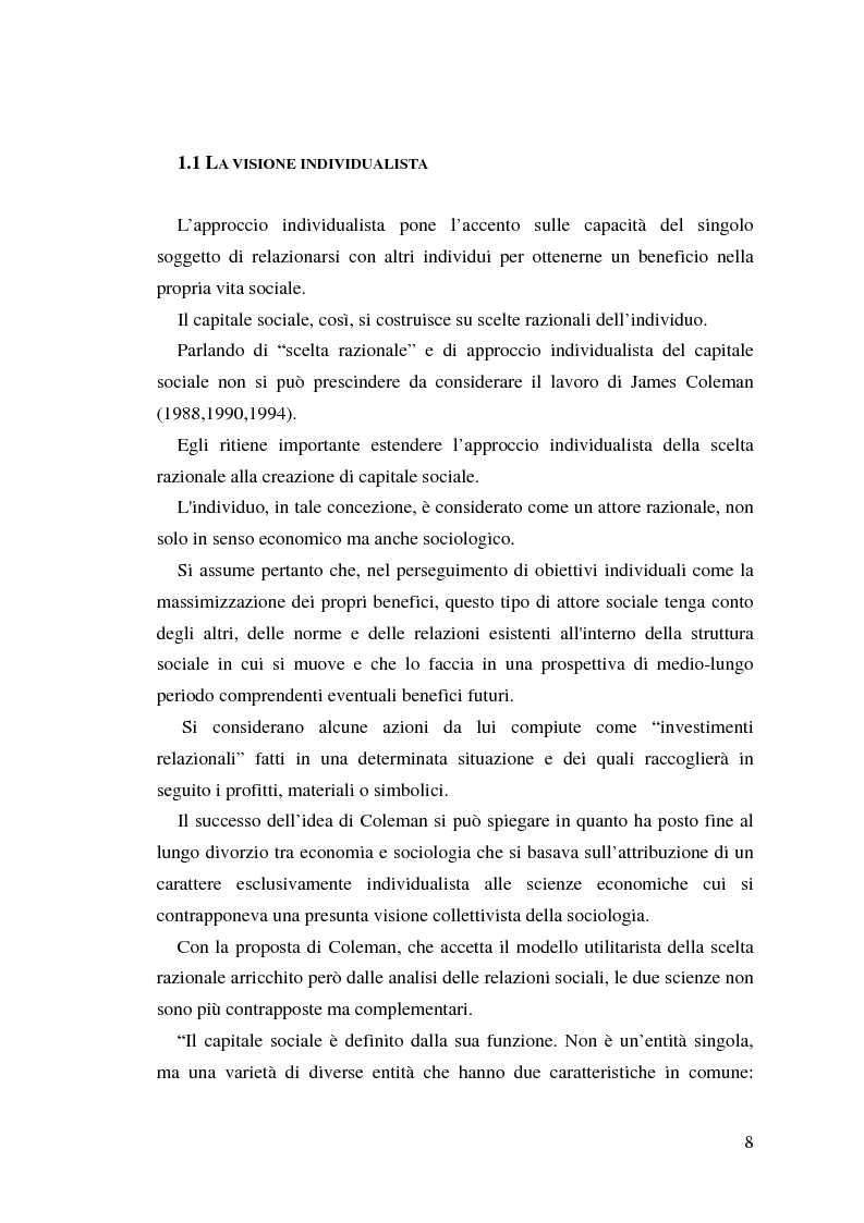 Anteprima della tesi: L'identificazione del capitale sociale: verso una tassonomia, Pagina 5