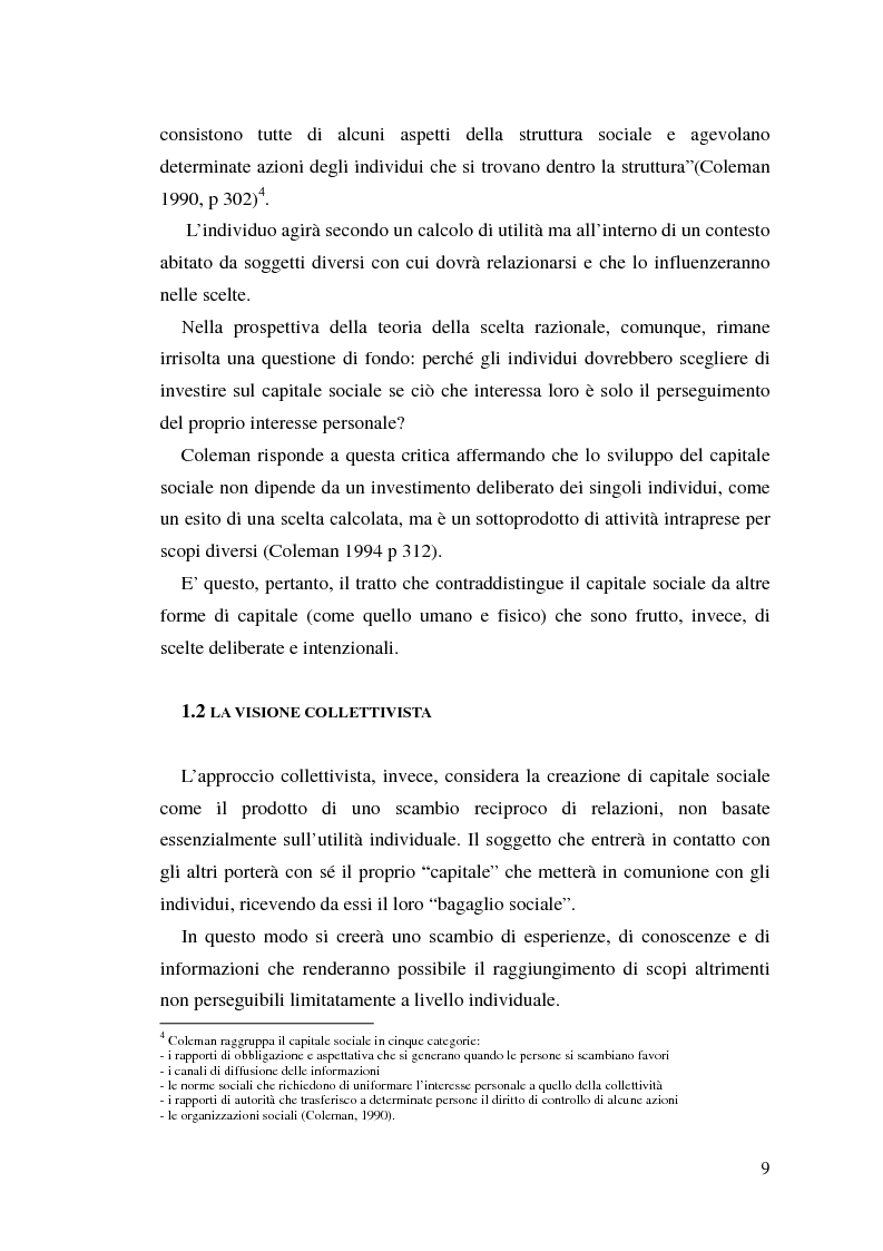 Anteprima della tesi: L'identificazione del capitale sociale: verso una tassonomia, Pagina 6