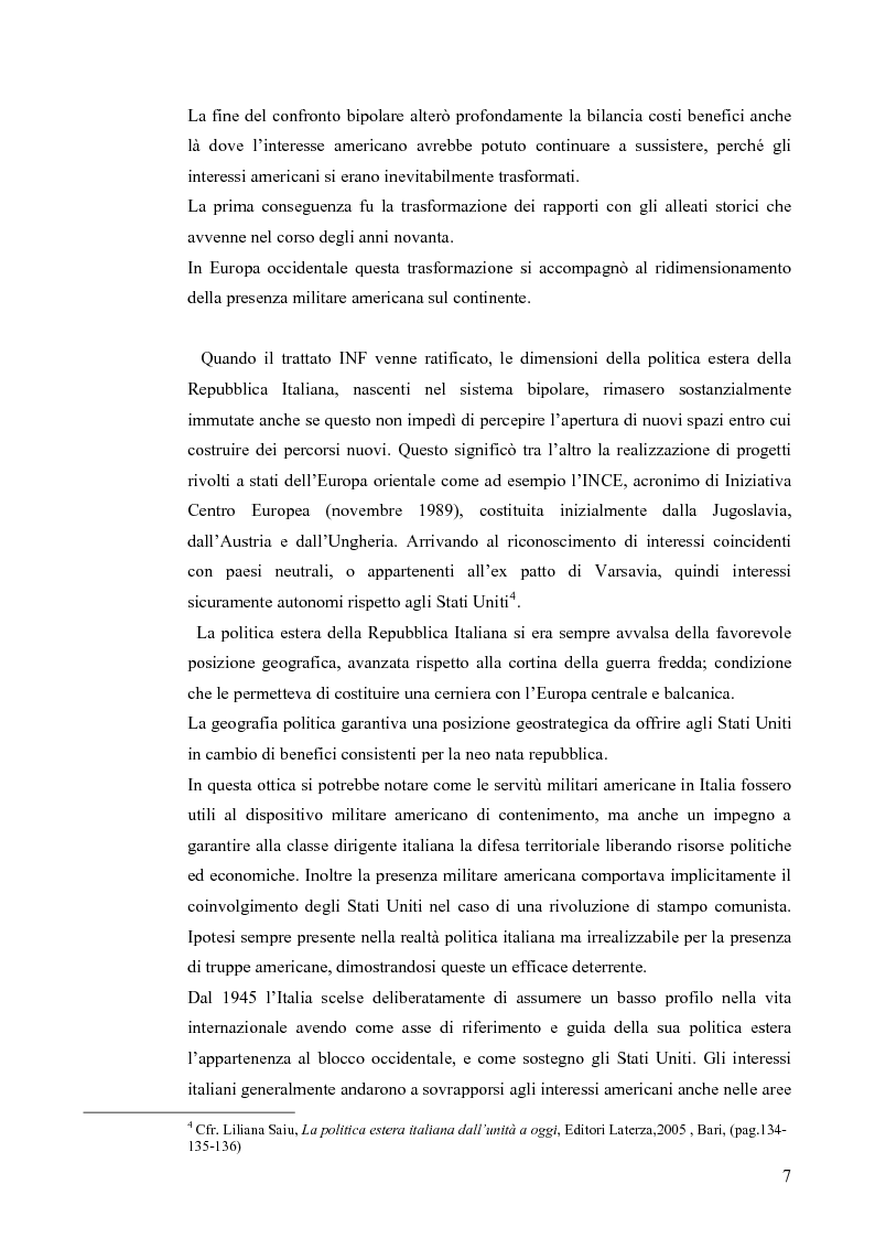 Anteprima della tesi: Coinvolgimento internazionale e significato politico delle missioni italiane nella fase post Guerra fredda, Pagina 6