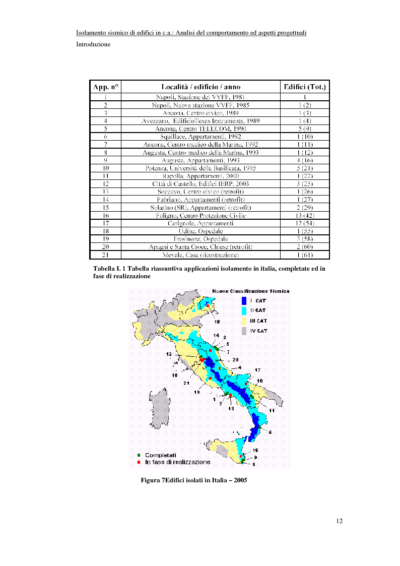 Anteprima della tesi: Isolamento sismico di edifici in C.A.: analisi del comportamento ed aspetti progettuali, Pagina 12