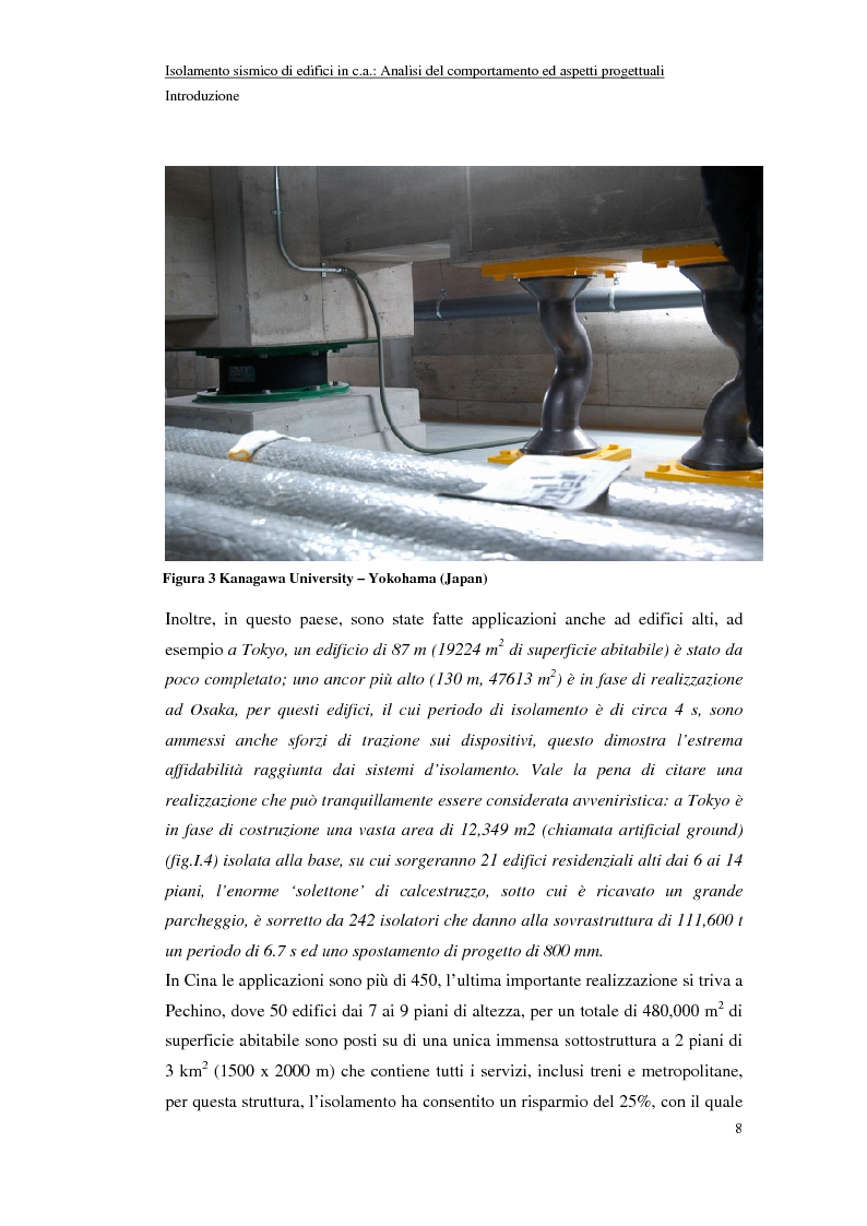 Anteprima della tesi: Isolamento sismico di edifici in C.A.: analisi del comportamento ed aspetti progettuali, Pagina 8