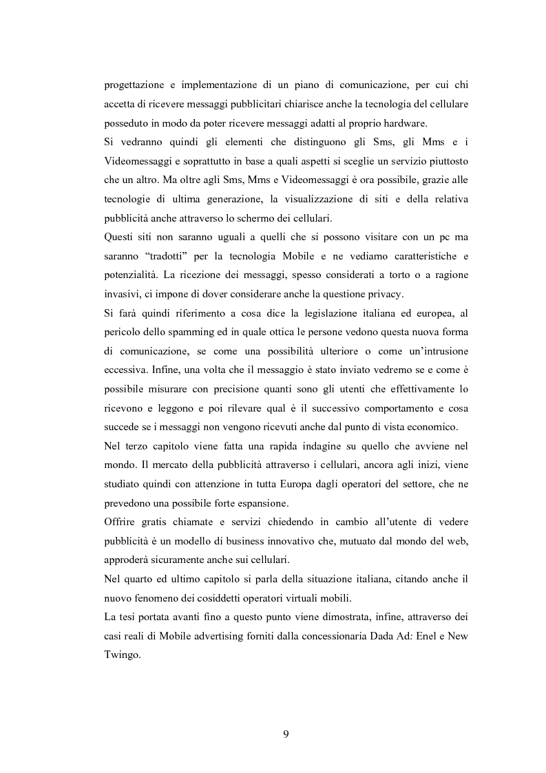 Anteprima della tesi: Mobile Advertising: engagement e personalizzazione dell'interazione nella comunicazione sul telefonino. I casi Enel e New Twingo, Pagina 5