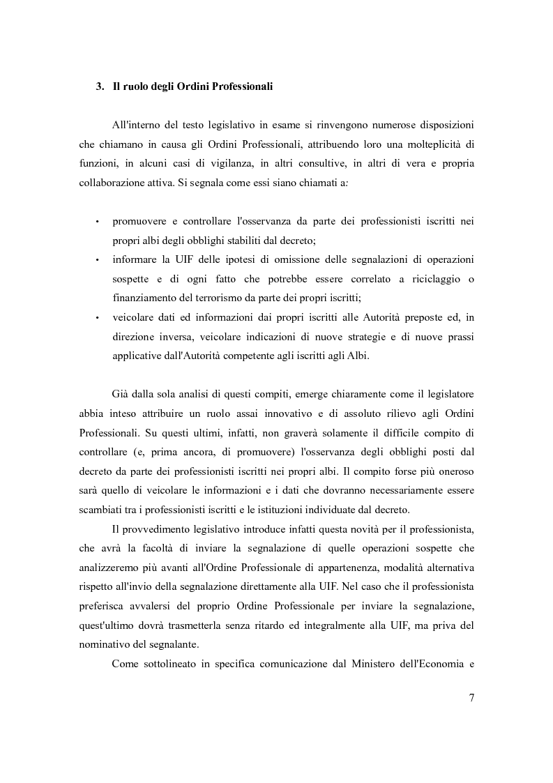 Anteprima della tesi: Le principali novità per i professionisti in tema di antiriciclaggio alla luce del d.lgs. 231/07, Pagina 6