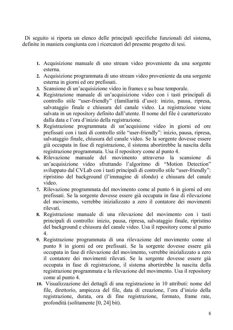 Anteprima della tesi: Sistema di videosorveglianza per personal computer, Pagina 5