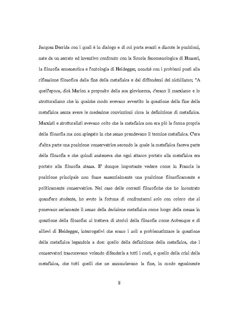 Anteprima della tesi: L'idolo e l'icona. Il visibile e il rivelato in Jean-Luc Marion, Pagina 6