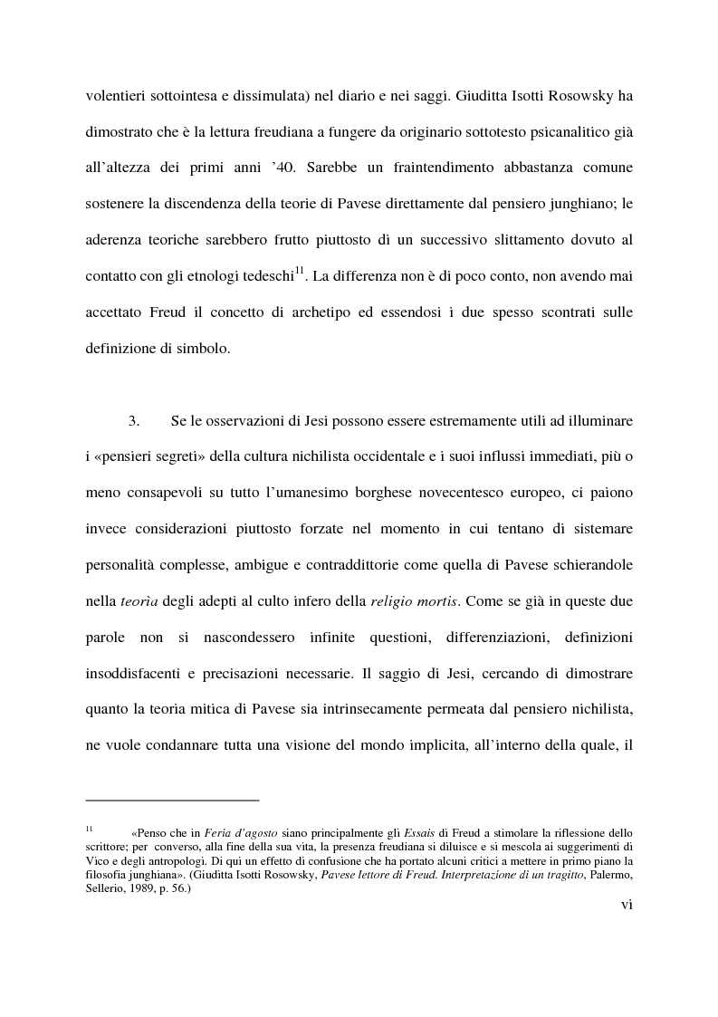 Anteprima della tesi: La macchina mitologica di Cesare Pavese, Pagina 6