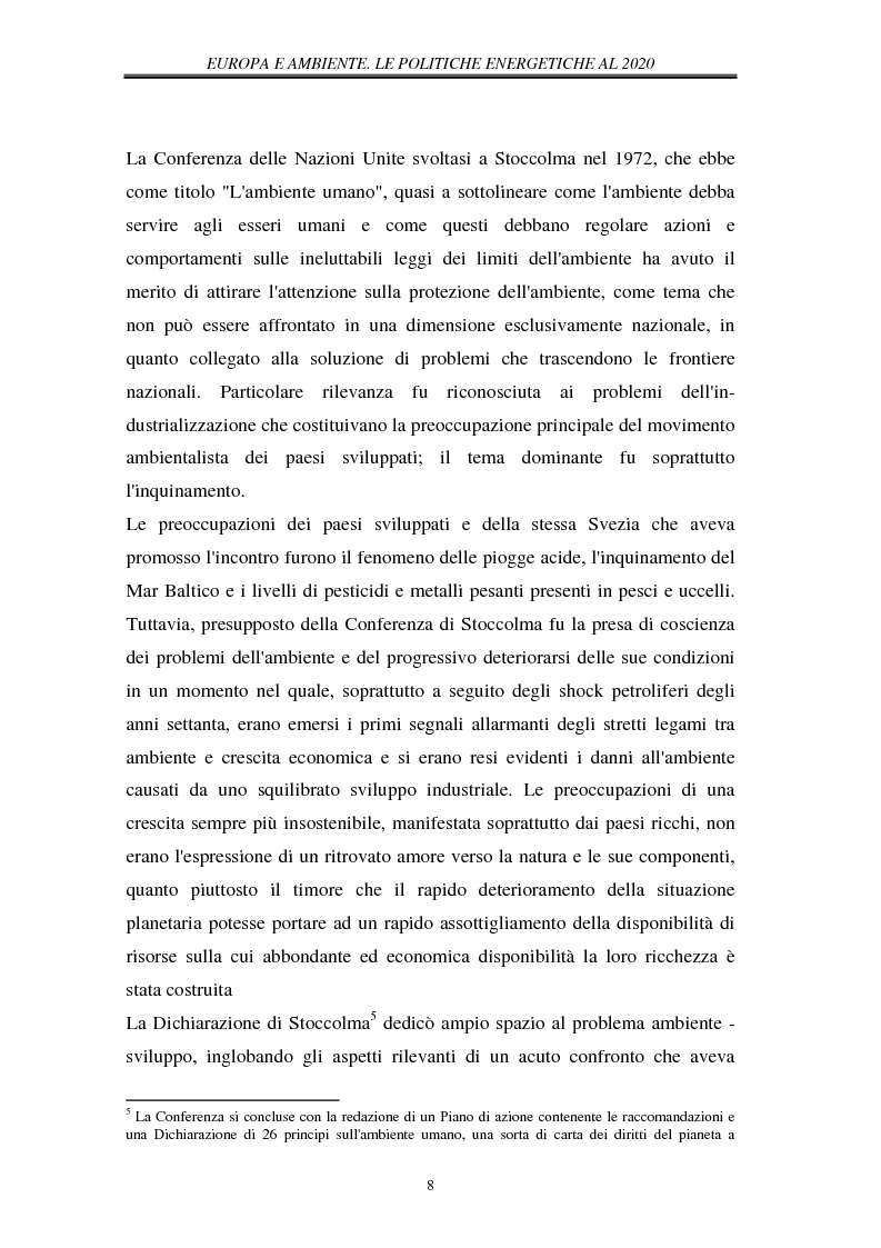 Anteprima della tesi: Europa e ambiente, le politiche energetiche al 2020. Il ruolo delle rinnovabili, Pagina 14