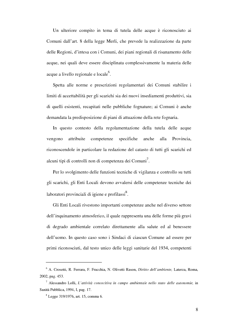 Anteprima della tesi: Il livello di governo locale nella tutela ambientale. Il ruolo di A.S.L., A.R.P.A. e Camere di Commercio, Pagina 6