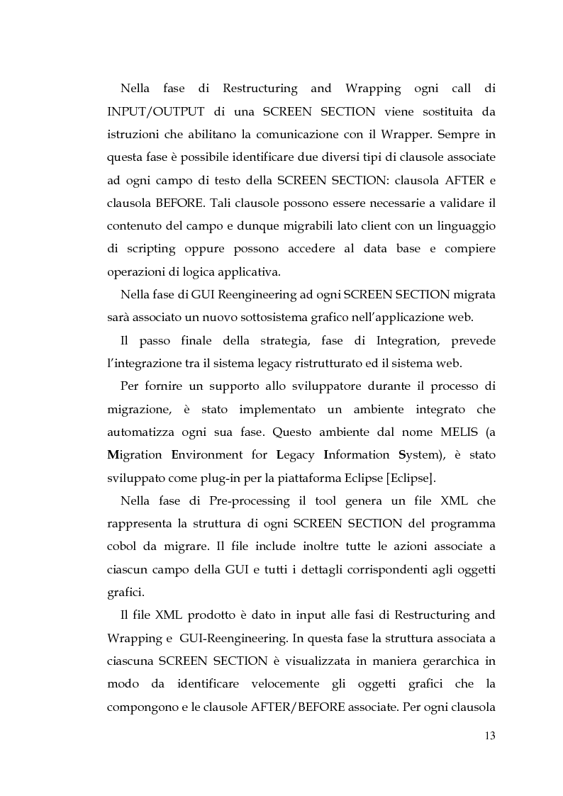 Anteprima della tesi: MELIS un ambiente per la reingegnerizzazione di interfacce legacy verso il web, Pagina 4