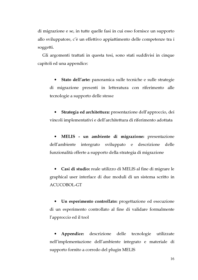 Anteprima della tesi: MELIS un ambiente per la reingegnerizzazione di interfacce legacy verso il web, Pagina 7