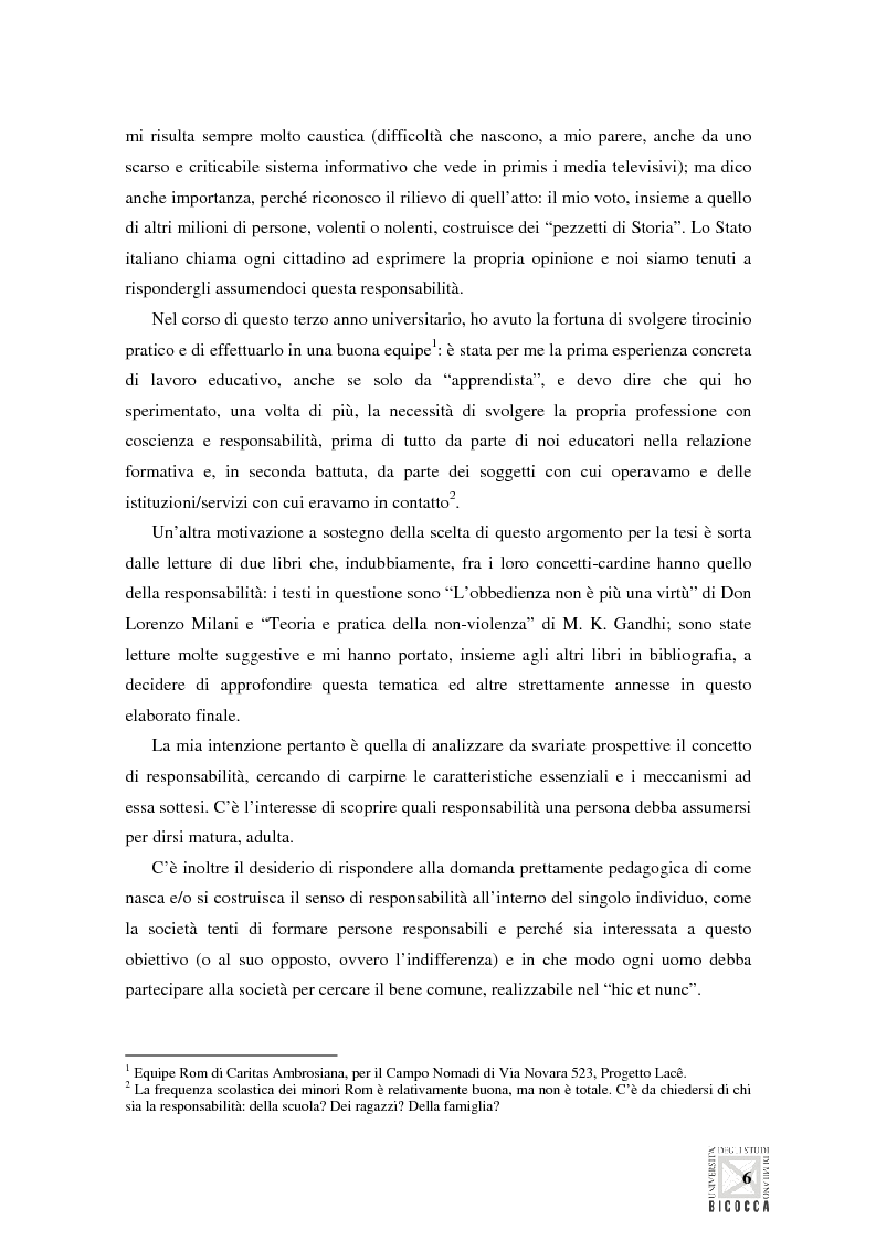 Anteprima della tesi: La responsabilità - Crescere cittadini sovrani, Pagina 2