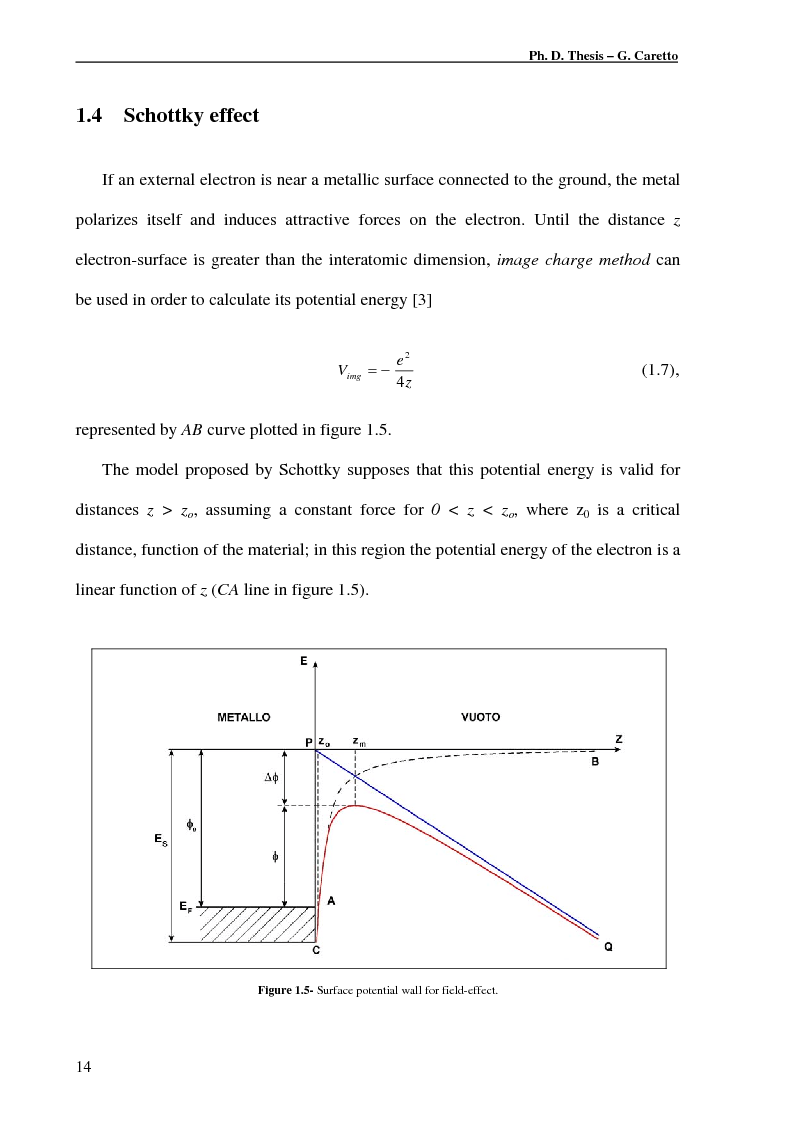 Anteprima della tesi: Studies of Photoemission from Metal Cathodes with Micro-Rough Surface: Schottky Effect and Plasma Production Influence, Pagina 12