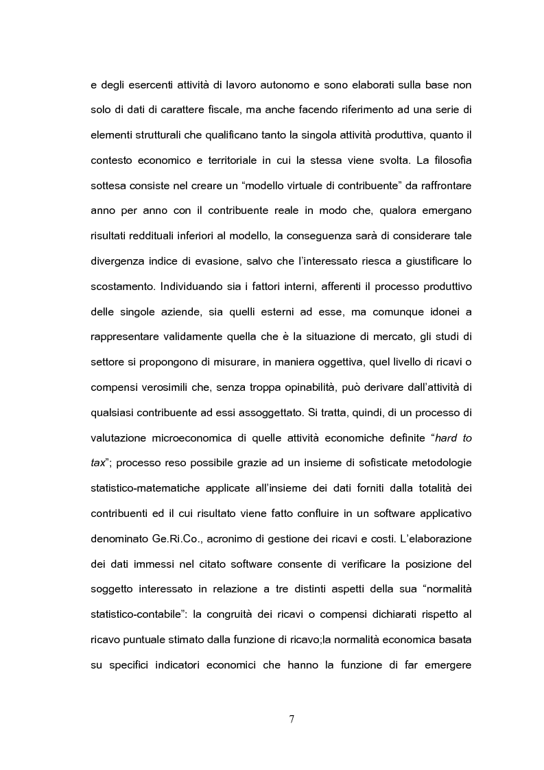 Anteprima della tesi: Le criticità degli studi di settore dal punto di vista statistico, Pagina 4