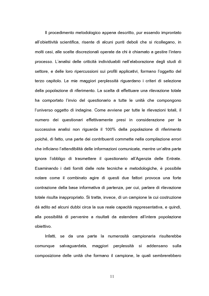 Anteprima della tesi: Le criticità degli studi di settore dal punto di vista statistico, Pagina 8