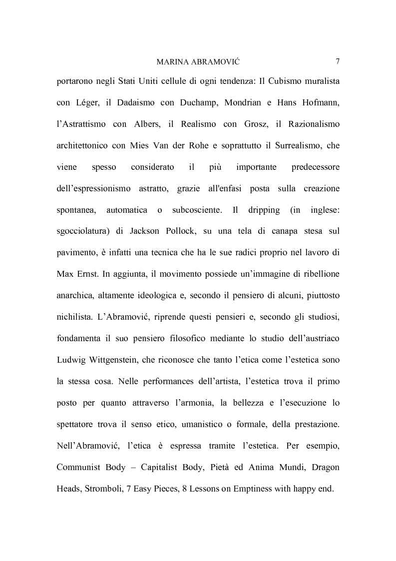 Anteprima della tesi: Marina Abramovic, Pagina 5