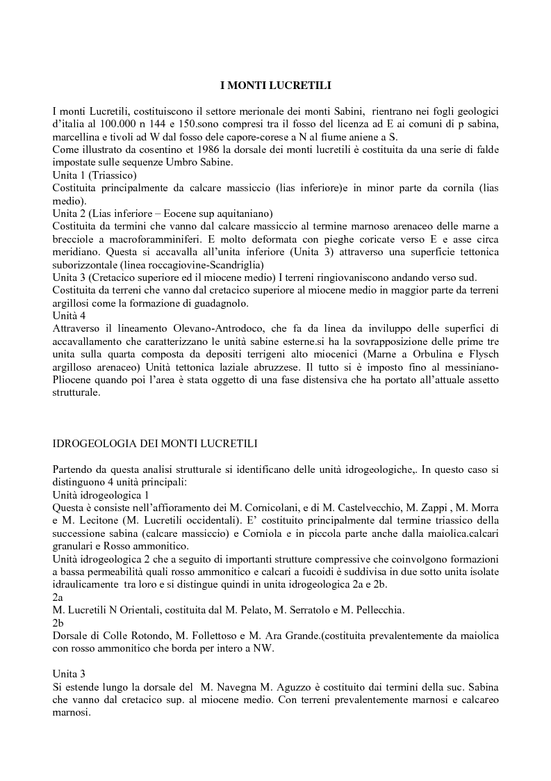 Anteprima della tesi: Bilancio idrologico del bacino delle acque albule di Tivoli, Pagina 3
