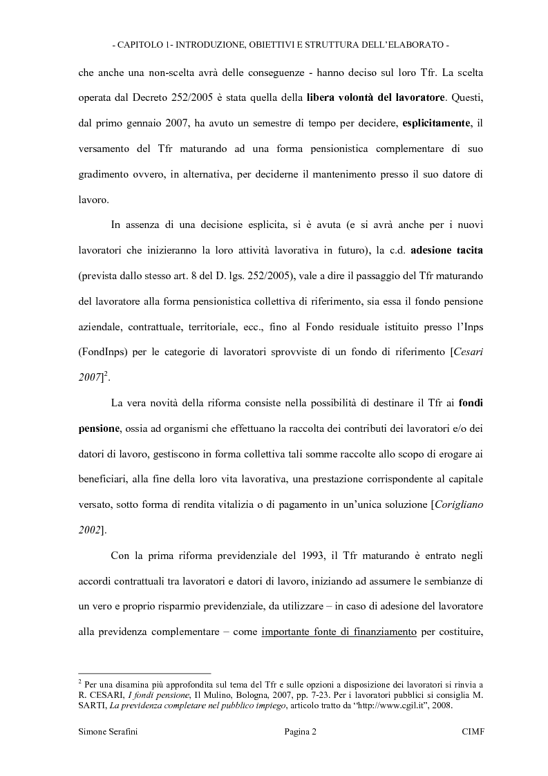 Anteprima della tesi: La riforma dei limiti agli investimenti dei fondi pensione in Italia. Obiettivi e prospettive in seguito alla consultazione effettuata dal Ministero del Tesoro, Pagina 2