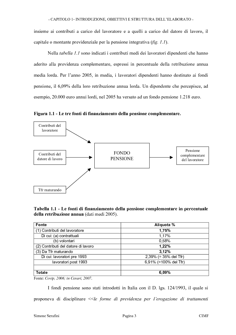 Anteprima della tesi: La riforma dei limiti agli investimenti dei fondi pensione in Italia. Obiettivi e prospettive in seguito alla consultazione effettuata dal Ministero del Tesoro, Pagina 3