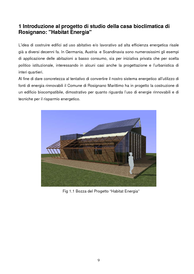 Anteprima della tesi: Energie rinnovabili e risparmio energetico in bioedilizia applicate a un caso studio di edificio bioclimatico (Casa solare Rosignano), Pagina 3
