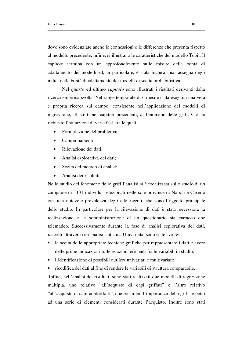 Anteprima della tesi: Un modello di regressione multinomiale per l’analisi delle motivazioni d’acquisto: il caso dei prodotti griffati, Pagina 3
