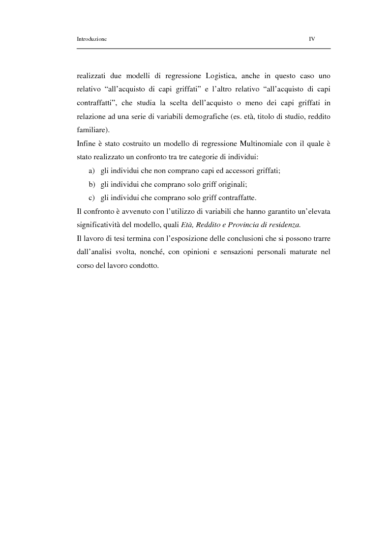 Anteprima della tesi: Un modello di regressione multinomiale per l’analisi delle motivazioni d’acquisto: il caso dei prodotti griffati, Pagina 4