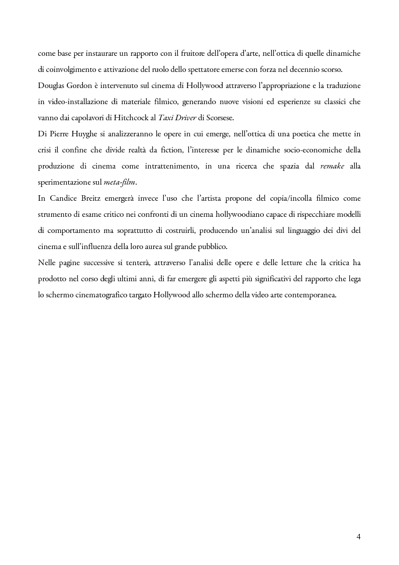 Anteprima della tesi: Schermi incrociati. Hollywood nelle opere di Douglas Gordon, Pierre Huyghe e Candice Breitz, Pagina 2