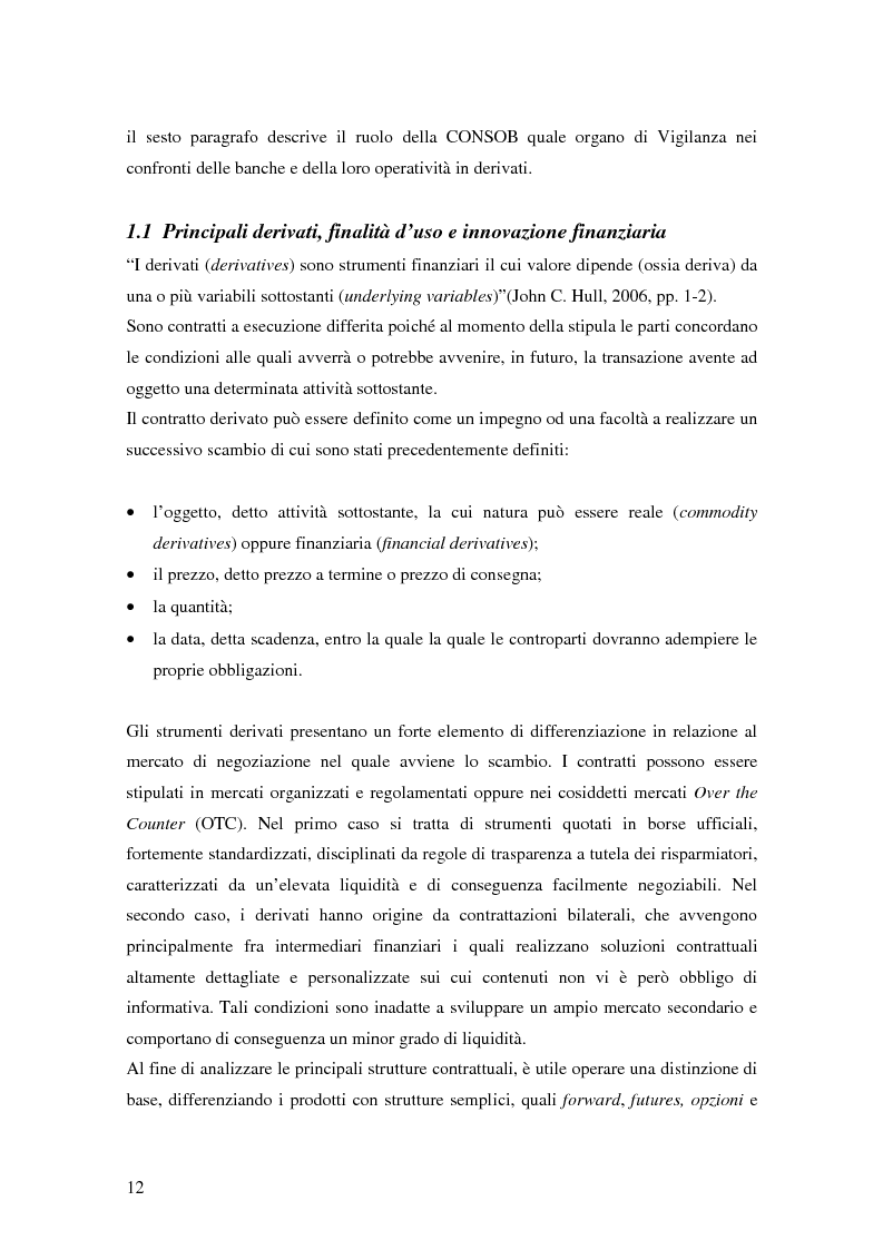 Anteprima della tesi: La trasparenza bancaria nel collocamento degli strumenti finanziari derivati, Pagina 6