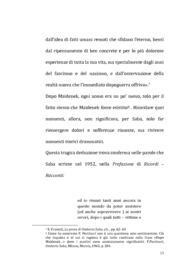Anteprima della tesi: Il ricordo come racconto: l'altro Saba, Pagina 10