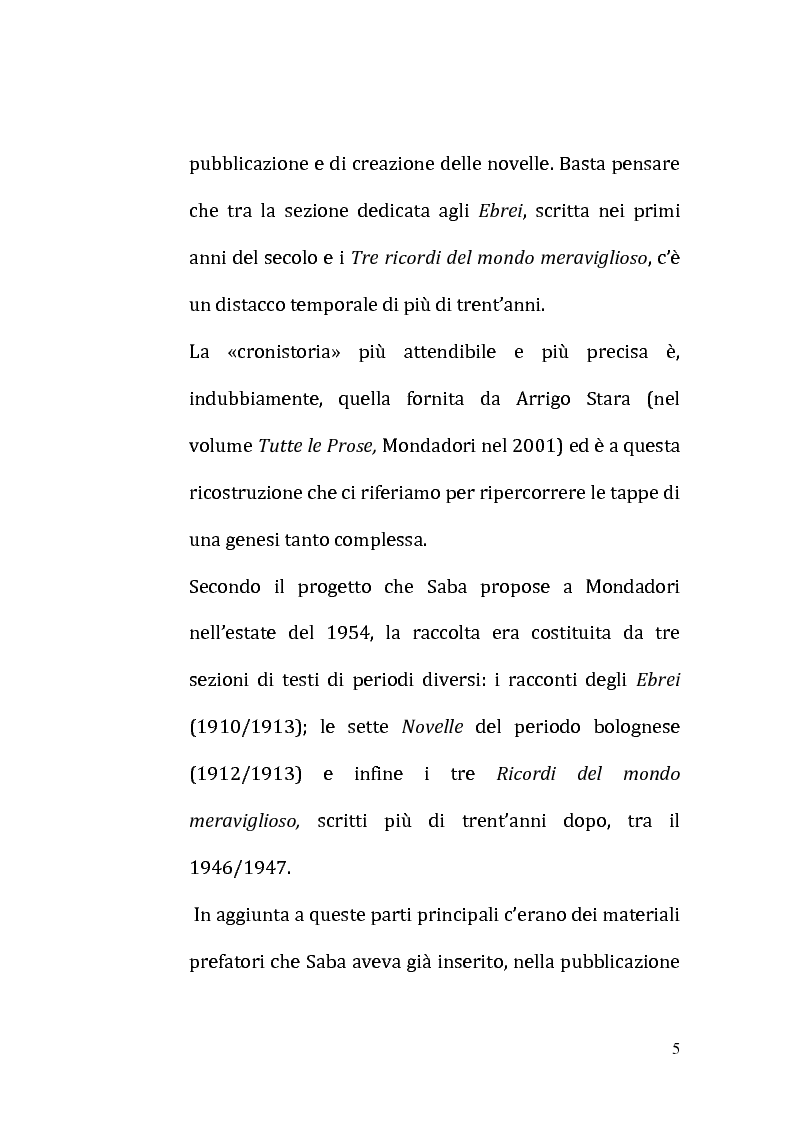 Anteprima della tesi: Il ricordo come racconto: l'altro Saba, Pagina 2