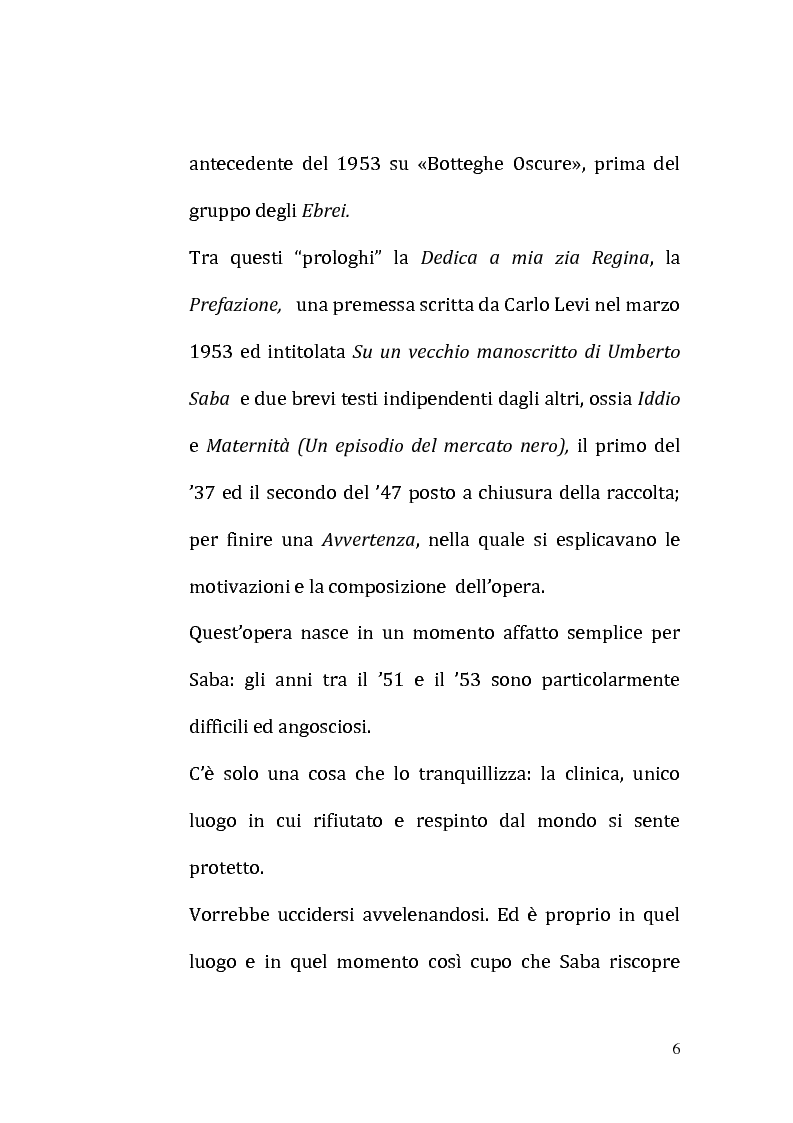 Anteprima della tesi: Il ricordo come racconto: l'altro Saba, Pagina 3