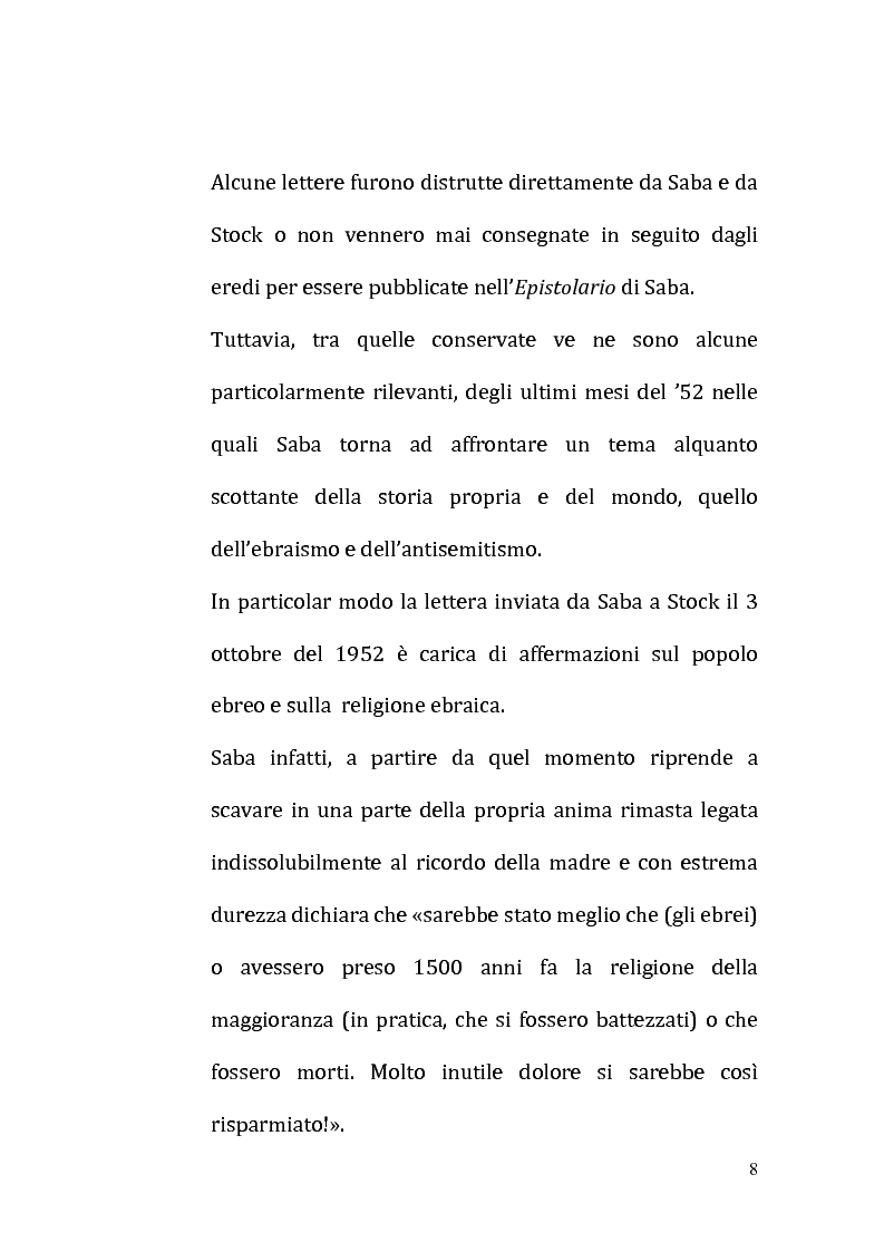 Anteprima della tesi: Il ricordo come racconto: l'altro Saba, Pagina 5