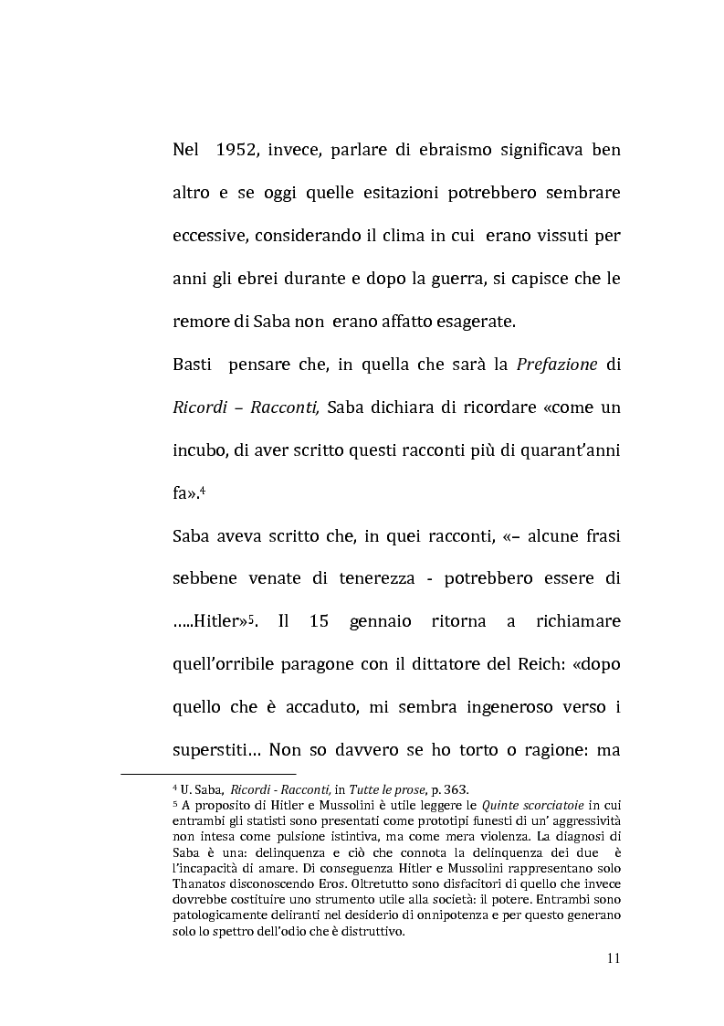 Anteprima della tesi: Il ricordo come racconto: l'altro Saba, Pagina 8