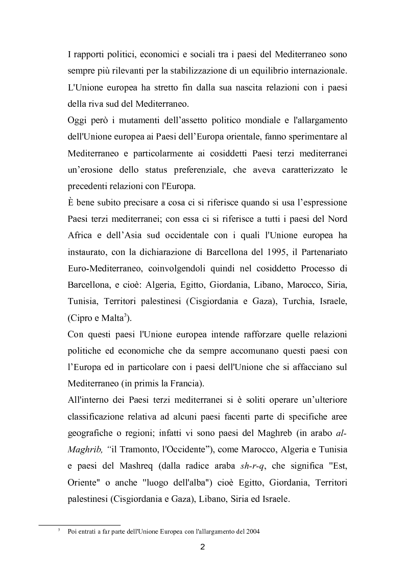 Anteprima della tesi: La politica mediterranea dell'Unione europea, Pagina 2