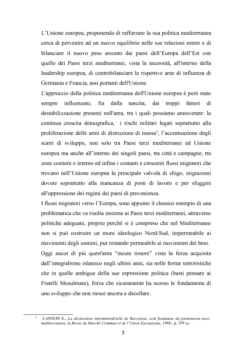 Anteprima della tesi: La politica mediterranea dell'Unione europea, Pagina 3