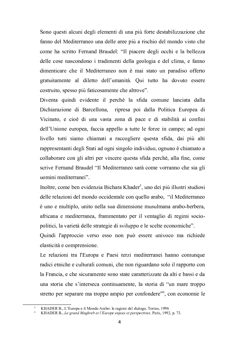 Anteprima della tesi: La politica mediterranea dell'Unione europea, Pagina 4