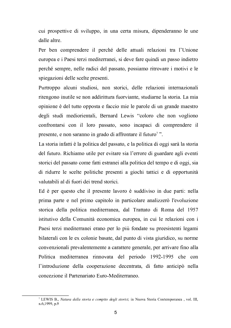 Anteprima della tesi: La politica mediterranea dell'Unione europea, Pagina 5